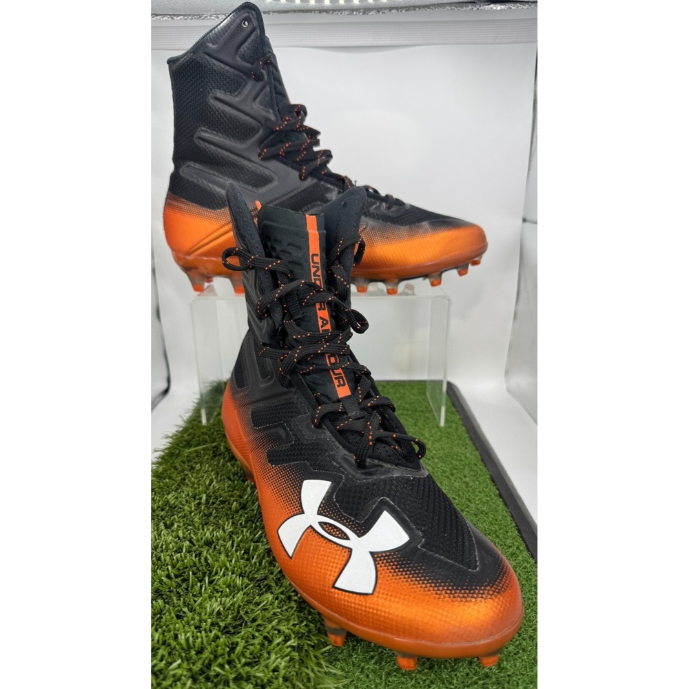 Under Armour Highlight Football Cleats Black Orange Men's 9.5 Style 3000177-011
